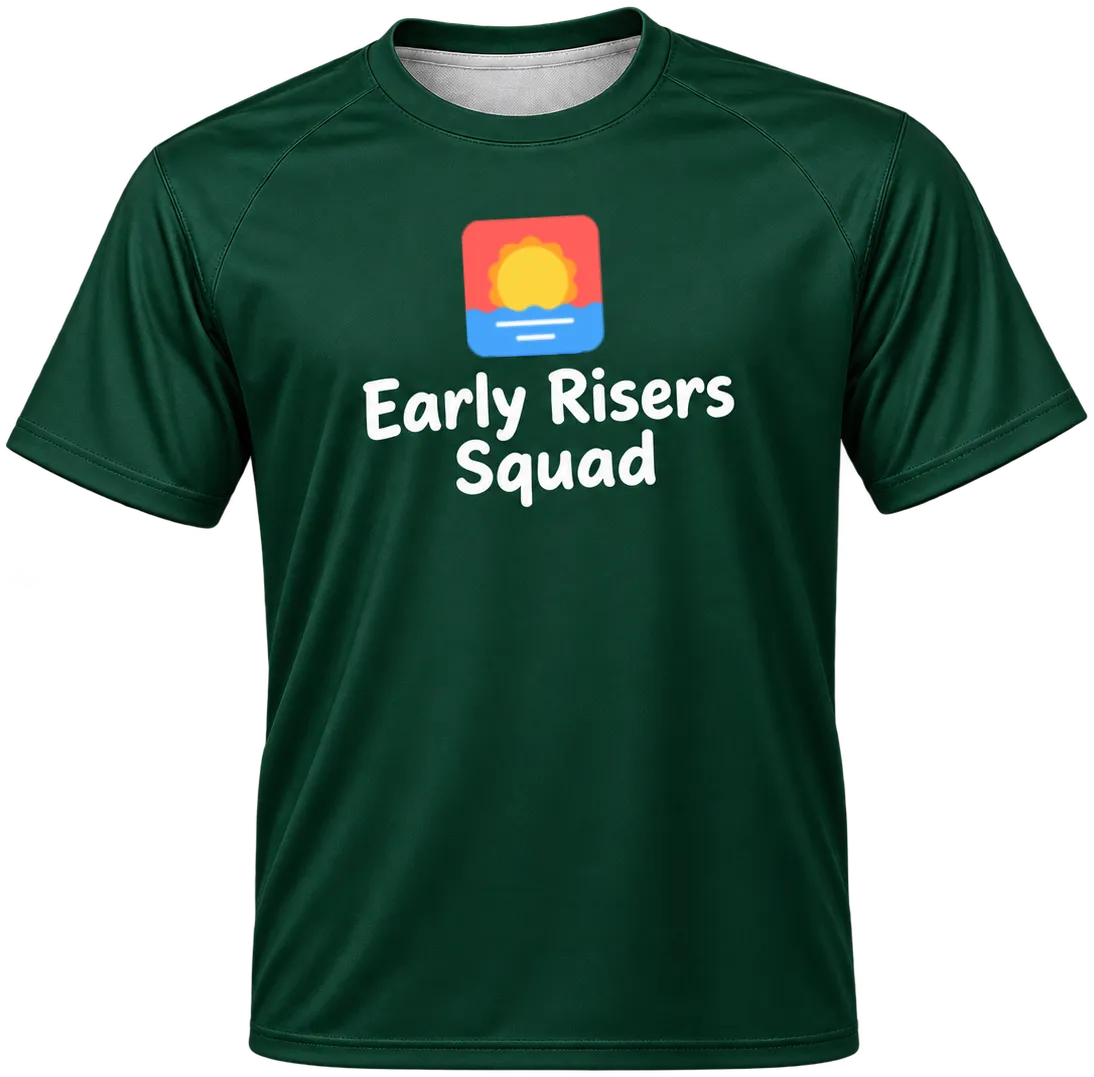 Early Risers Squad-এর গাঢ় সবুজ অফিশিয়াল জার্সি